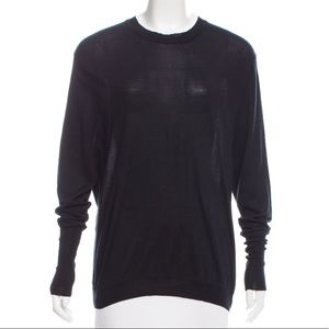 Acne Designer black sweater with open back